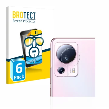 Parte frontale di una confezione del prodotto con il logo del marchio BROTECT. Accanto è raffigurato il dispositivo Xiaomi 13 