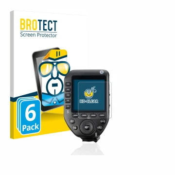 Parte frontale di una confezione del prodotto con il logo del marchio BROTECT. Accanto è raffigurato il dispositivo Godox XPro