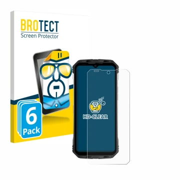 Parte frontale di una confezione del prodotto con il logo del marchio BROTECT. Accanto è raffigurato il dispositivo Doogee S10