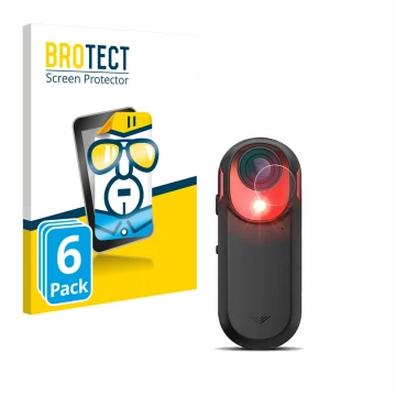 Parte frontale di una confezione del prodotto con il logo del marchio BROTECT. Accanto è raffigurato il dispositivo Garmin Var