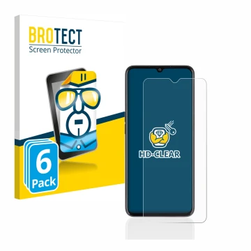 Parte frontale di una confezione del prodotto con il logo del marchio BROTECT. Accanto è raffigurato il dispositivo Oppo A77 5