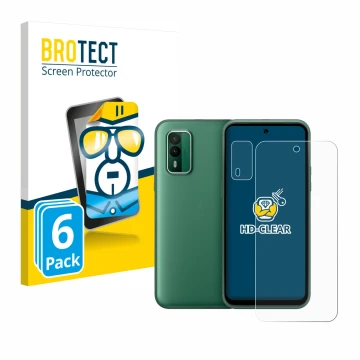 Parte frontale di una confezione del prodotto con il logo del marchio BROTECT. Accanto è raffigurato il dispositivo Nokia XR21