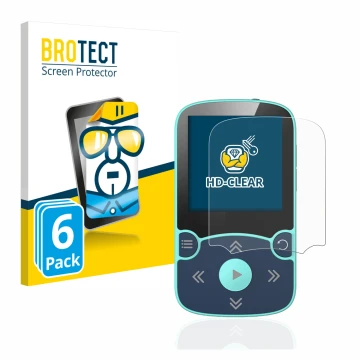 Parte frontale di una confezione del prodotto con il logo del marchio BROTECT. Accanto è raffigurato il dispositivo AGPtek A65