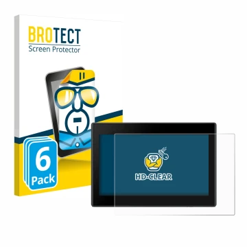 Parte frontale di una confezione del prodotto con il logo del marchio BROTECT. Accanto è raffigurato il dispositivo Garmin Dri