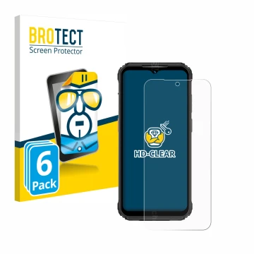 Parte frontale di una confezione del prodotto con il logo del marchio BROTECT. Accanto è raffigurato il dispositivo Ulefone Ar
