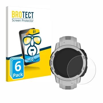 Parte frontale di una confezione del prodotto con il logo del marchio BROTECT. Accanto è raffigurato il dispositivo Garmin Ins