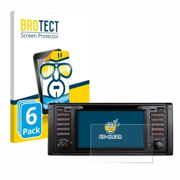 Parte frontale di una confezione del prodotto con il logo del marchio BROTECT. Accanto è raffigurato il dispositivo Xtrons IQ7