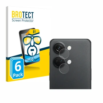 Parte frontale di una confezione del prodotto con il logo del marchio BROTECT. Accanto è raffigurato il dispositivo OnePlus No