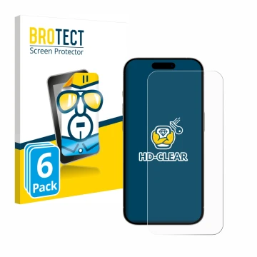 Parte frontale di una confezione del prodotto con il logo del marchio BROTECT. Accanto è raffigurato il dispositivo Apple iPho