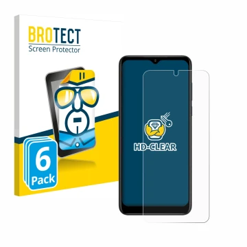 Parte frontale di una confezione del prodotto con il logo del marchio BROTECT. Accanto è raffigurato il dispositivo ZTE Blade 