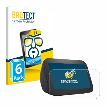 Parte frontale di una confezione del prodotto con il logo del marchio BROTECT. Accanto è raffigurato il dispositivo Amazon Ech