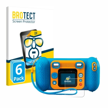 Parte frontale di una confezione del prodotto con il logo del marchio BROTECT. Accanto è raffigurato il dispositivo Vtech Kidi