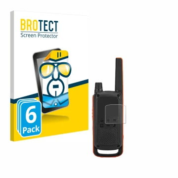 Parte frontale di una confezione del prodotto con il logo del marchio BROTECT. Accanto è raffigurato il dispositivo Motorola T