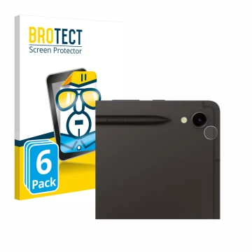 Parte frontale di una confezione del prodotto con il logo del marchio BROTECT. Accanto è raffigurato il dispositivo Samsung Ga