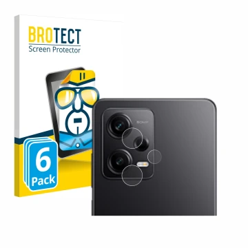 Parte frontale di una confezione del prodotto con il logo del marchio BROTECT. Accanto è raffigurato il dispositivo Xiaomi Red