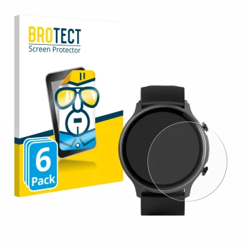 Parte frontale di una confezione del prodotto con il logo del marchio BROTECT. Accanto è raffigurato il dispositivo Hama Fit W