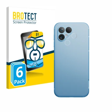 Parte frontale di una confezione del prodotto con il logo del marchio BROTECT. Accanto è raffigurato il dispositivo Fairphone 