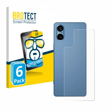 Parte frontale di una confezione del prodotto con il logo del marchio BROTECT. Accanto è raffigurato il dispositivo Sony Xperi