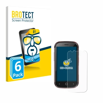 Parte frontale di una confezione del prodotto con il logo del marchio BROTECT. Accanto è raffigurato il dispositivo Unihertz J