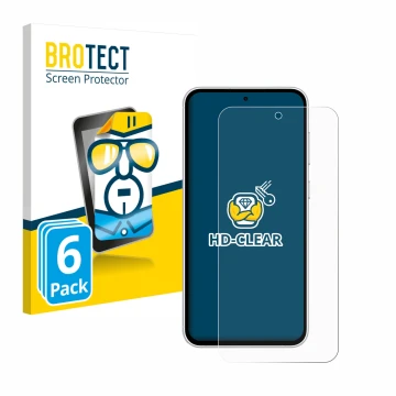 Parte frontale di una confezione del prodotto con il logo del marchio BROTECT. Accanto è raffigurato il dispositivo Samsung Ga