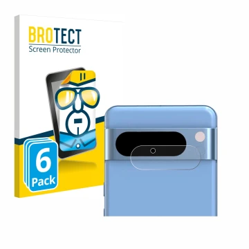 Parte frontale di una confezione del prodotto con il logo del marchio BROTECT. Accanto è raffigurato il dispositivo Google Pix