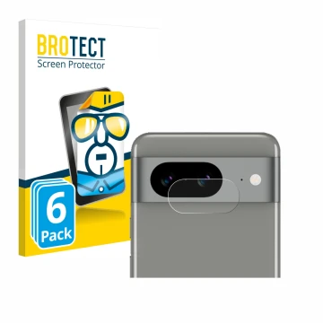 Parte frontale di una confezione del prodotto con il logo del marchio BROTECT. Accanto è raffigurato il dispositivo Google Pix