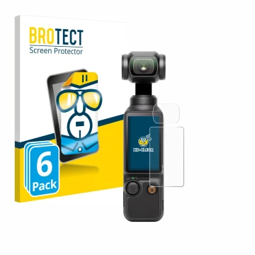 Parte frontale di una confezione del prodotto con il logo del marchio BROTECT. Accanto è raffigurato il dispositivo DJI Osmo P