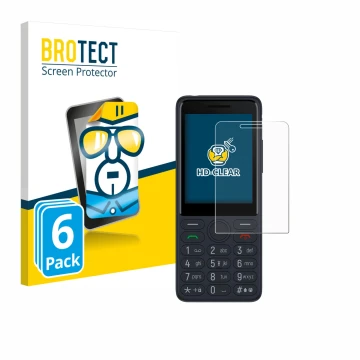 Parte frontale di una confezione del prodotto con il logo del marchio BROTECT. Accanto è raffigurato il dispositivo TCL Onetou