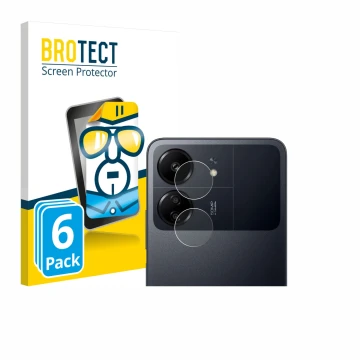 Parte frontale di una confezione del prodotto con il logo del marchio BROTECT. Accanto è raffigurato il dispositivo Xiaomi Poc