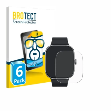 Parte frontale di una confezione del prodotto con il logo del marchio BROTECT. Accanto è raffigurato il dispositivo Xiaomi Red