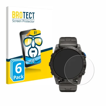 Parte frontale di una confezione del prodotto con il logo del marchio BROTECT. Accanto è raffigurato il dispositivo Garmin D2 