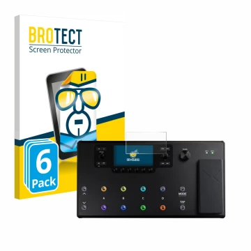 Parte frontale di una confezione del prodotto con il logo del marchio BROTECT. Accanto è raffigurato il dispositivo Line 6 Hel