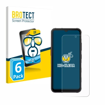 Parte frontale di una confezione del prodotto con il logo del marchio BROTECT. Accanto è raffigurato il dispositivo Samsung Ga