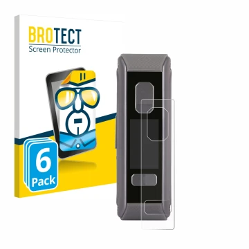 Parte frontale di una confezione del prodotto con il logo del marchio BROTECT. Accanto è raffigurato il dispositivo GeekVape A