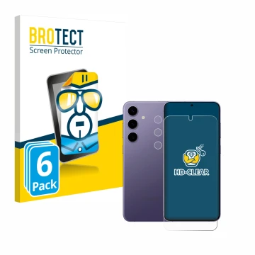 Parte frontale di una confezione del prodotto con il logo del marchio BROTECT. Accanto è raffigurato il dispositivo Samsung Ga
