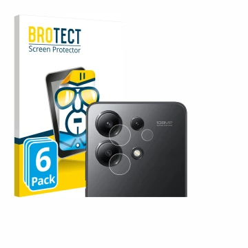 Parte frontale di una confezione del prodotto con il logo del marchio BROTECT. Accanto è raffigurato il dispositivo Xiaomi Red