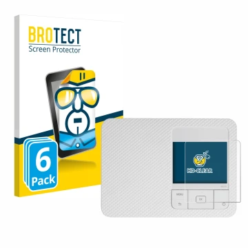 Parte frontale di una confezione del prodotto con il logo del marchio BROTECT. Accanto è raffigurato il dispositivo Canon Selp