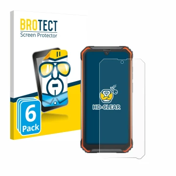 Parte frontale di una confezione del prodotto con il logo del marchio BROTECT. Accanto è raffigurato il dispositivo Blackview 