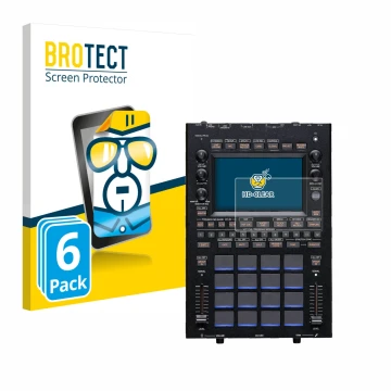 Parte frontale di una confezione del prodotto con il logo del marchio BROTECT. Accanto è raffigurato il dispositivo KORG KAOSS