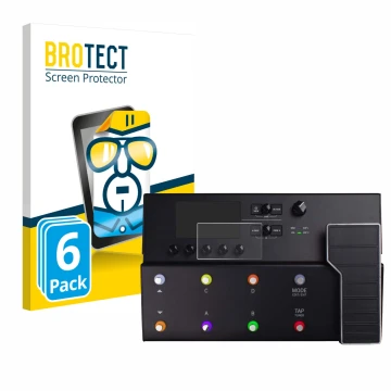 Parte frontale di una confezione del prodotto con il logo del marchio BROTECT. Accanto è raffigurato il dispositivo Line 6 POD