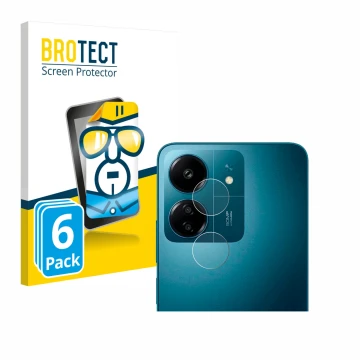 Parte frontale di una confezione del prodotto con il logo del marchio BROTECT. Accanto è raffigurato il dispositivo Xiaomi Red
