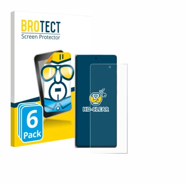Parte frontale di una confezione del prodotto con il logo del marchio BROTECT. Accanto è raffigurato il dispositivo Vivo X Fol