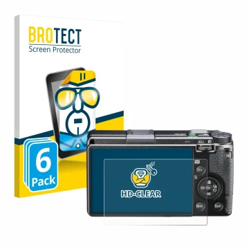 Parte frontale di una confezione del prodotto con il logo del marchio BROTECT. Accanto è raffigurato il dispositivo Ricoh GR I