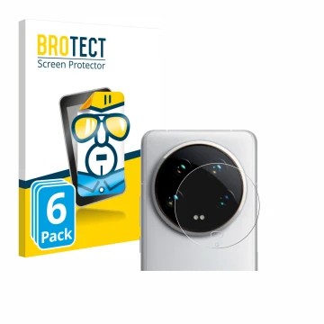 Parte frontale di una confezione del prodotto con il logo del marchio BROTECT. Accanto è raffigurato il dispositivo Xiaomi 14 