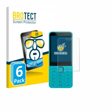 Parte frontale di una confezione del prodotto con il logo del marchio BROTECT. Accanto è raffigurato il dispositivo Nokia 235 