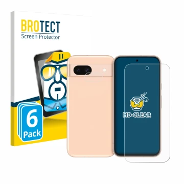 Parte frontale di una confezione del prodotto con il logo del marchio BROTECT. Accanto è raffigurato il dispositivo Google Pix