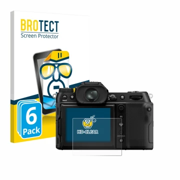 Parte frontale di una confezione del prodotto con il logo del marchio BROTECT. Accanto è raffigurato il dispositivo Fujifilm G