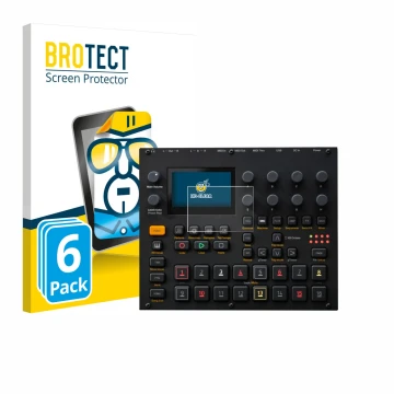 Parte frontale di una confezione del prodotto con il logo del marchio BROTECT. Accanto è raffigurato il dispositivo Elektron D