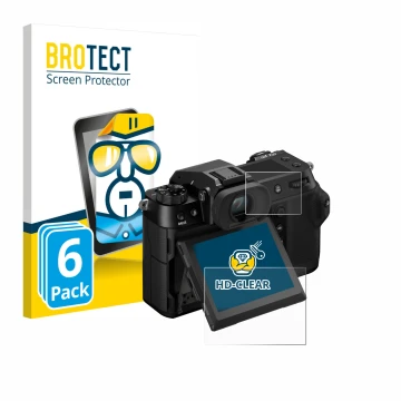 Parte frontale di una confezione del prodotto con il logo del marchio BROTECT. Accanto è raffigurato il dispositivo Fujifilm G