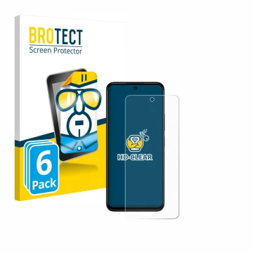 Parte frontale di una confezione del prodotto con il logo del marchio BROTECT. Accanto è raffigurato il dispositivo Xiaomi Red